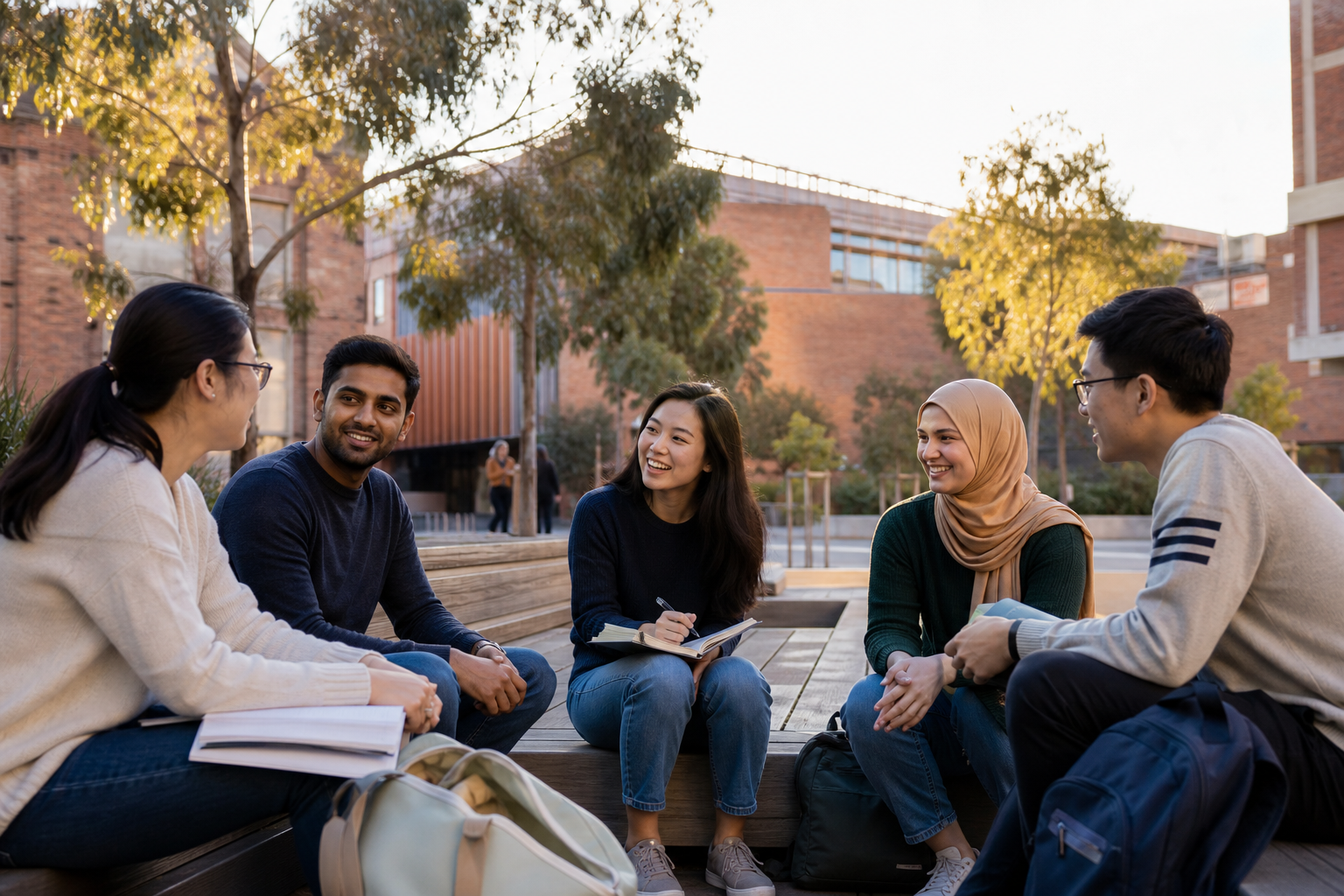 Original editorial image of international student community support in Melbourne